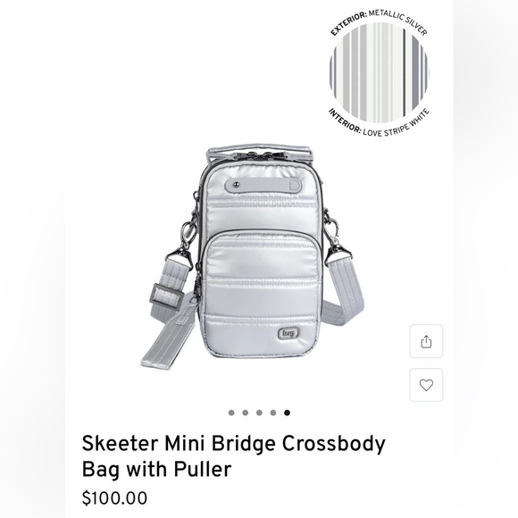 NWT Lug Skeeter Mini Bridge Crossbody with Puller in Metallic Silver - Picture 6 of 6